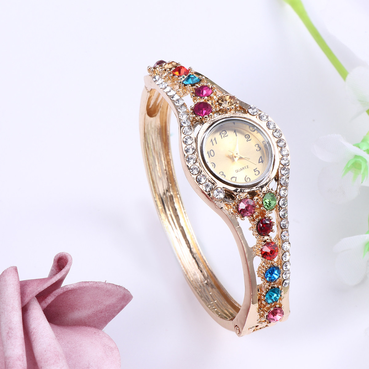 Luxury Watch White - Elegant Women's Bracelet Watch Colorful Quartz