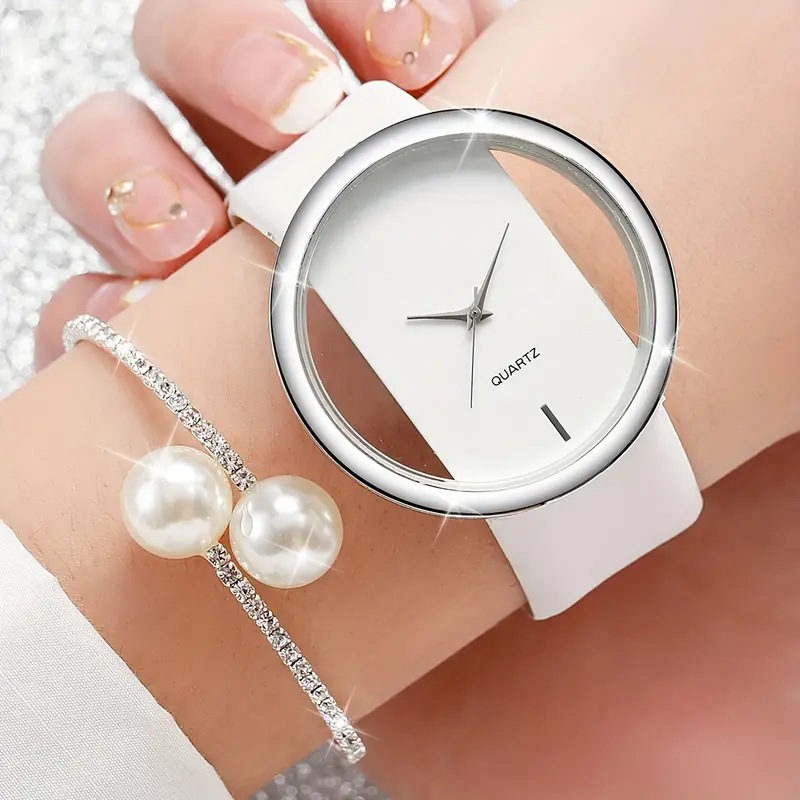 2pcs Fashion White Simple Watc - Luxury Watch White 评论和价格