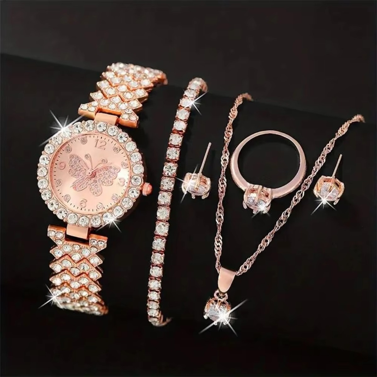 6PCS/Set Luxury Rhinestone But - Luxury Watch Display Case 评论和价格