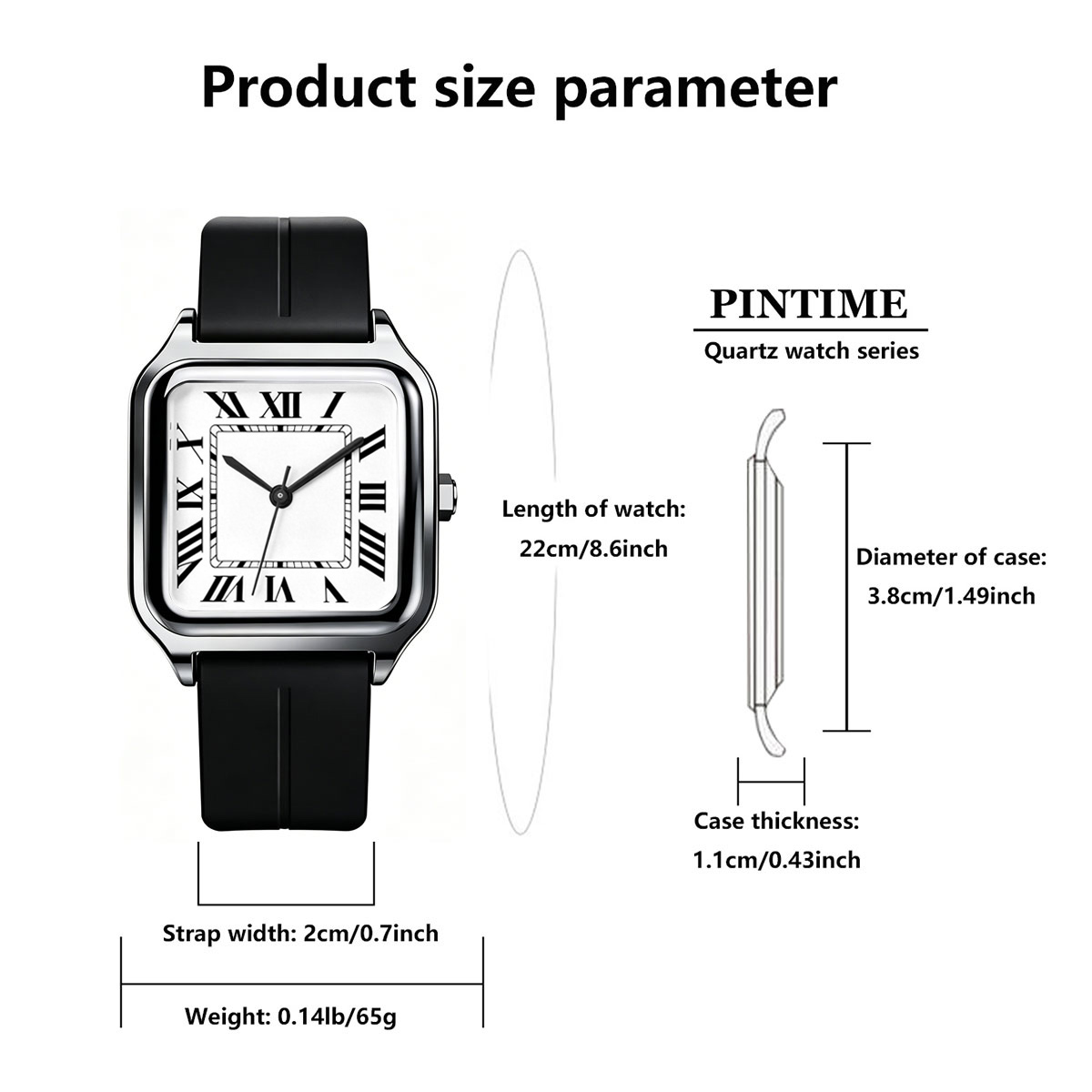 Men's Square Luxury Watch, wit - Luxury Watch With Arabic Numerals 评论和价格