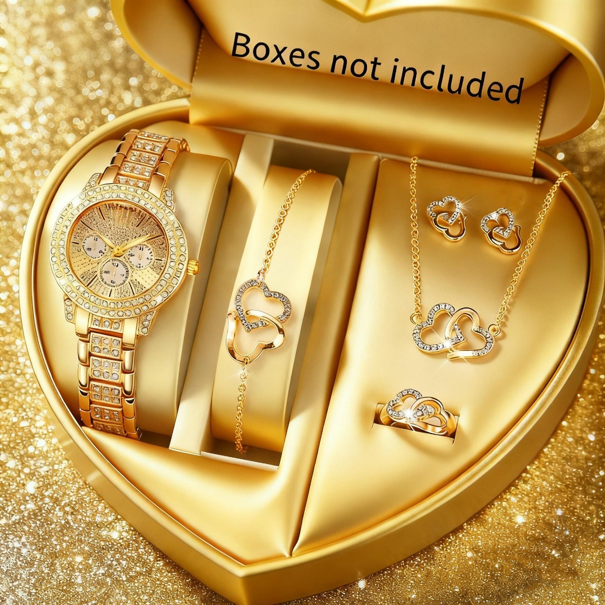 6PCS Luxury Rhinestone Women W - Luxury Watch Display Case 评论和价格
