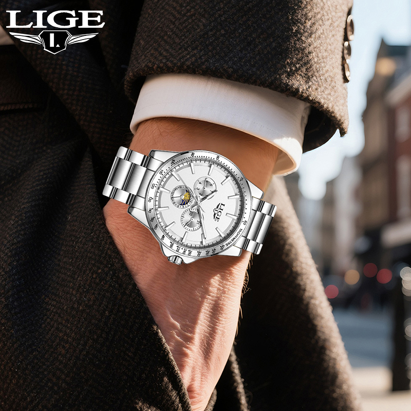 LIGE Top Brand Luxury Quartz M - Luxury Watch Business 评论和价格