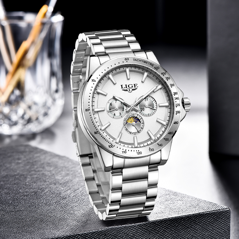 LIGE Top Brand Luxury Quartz M - Luxury Watch Business 评论和价格