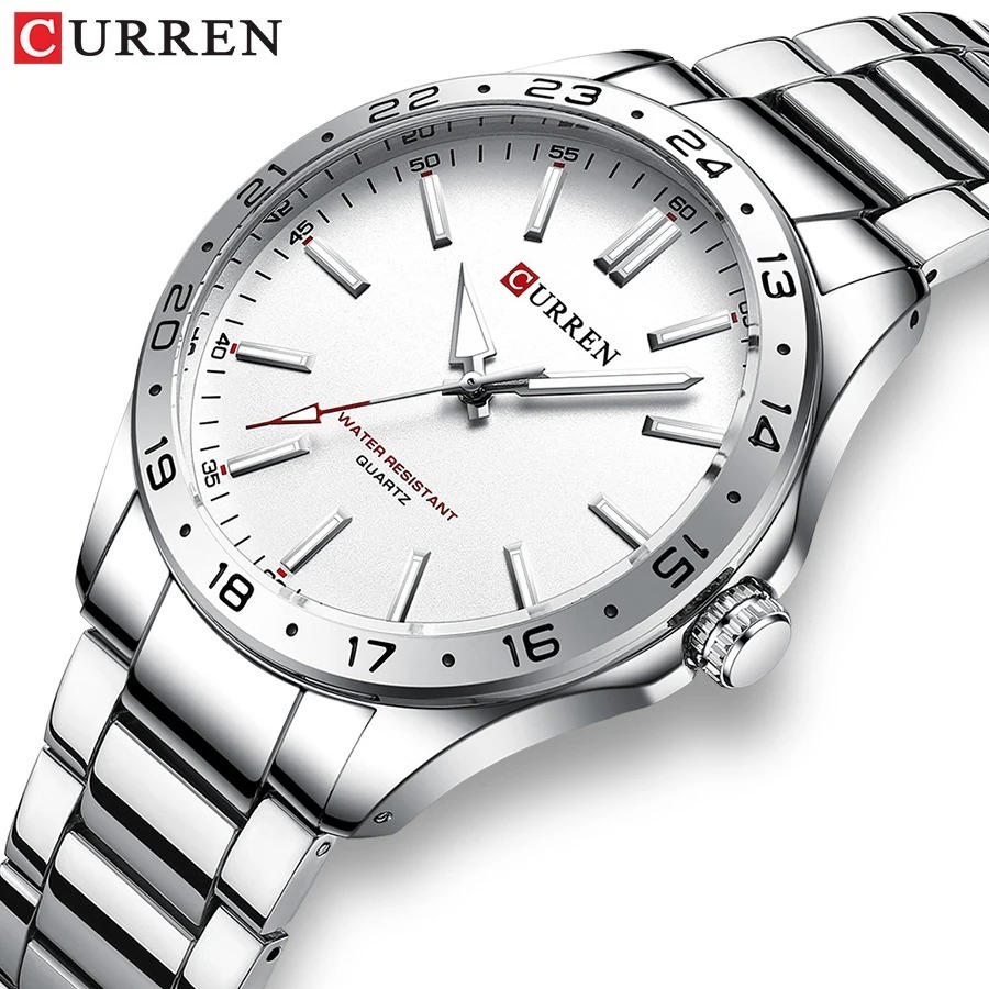 CURREN 8452 Silver White Gift  - Luxury Watch White 评论和价格