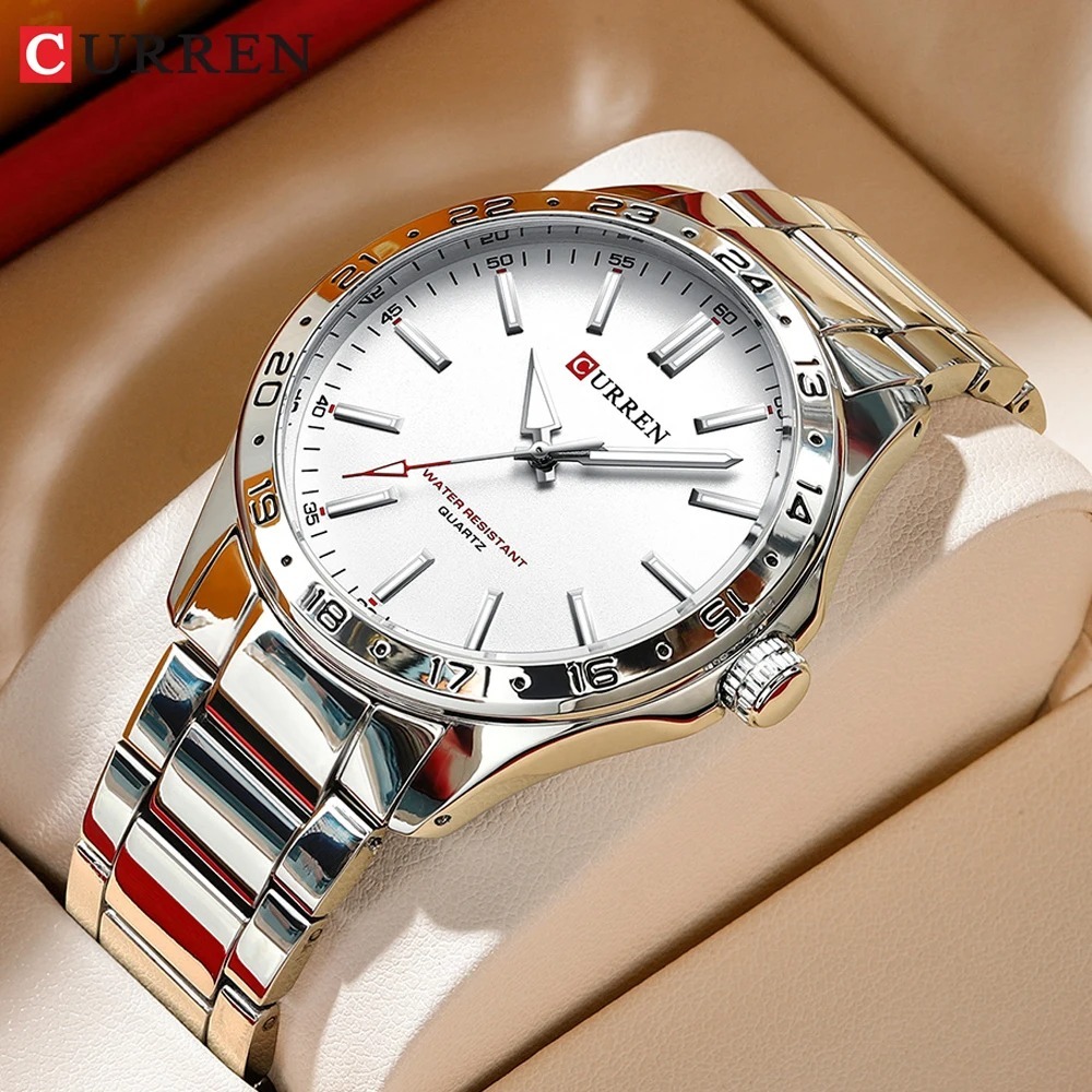 CURREN 8452 Silver White Gift  - Luxury Watch White 评论和价格