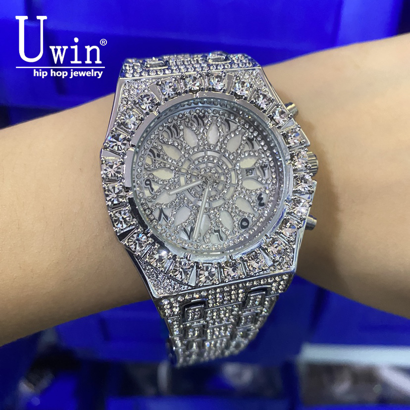 Uwin Luxury Full Paved Sunflow - Luxury Watch With Arabic Numerals 评论和价格