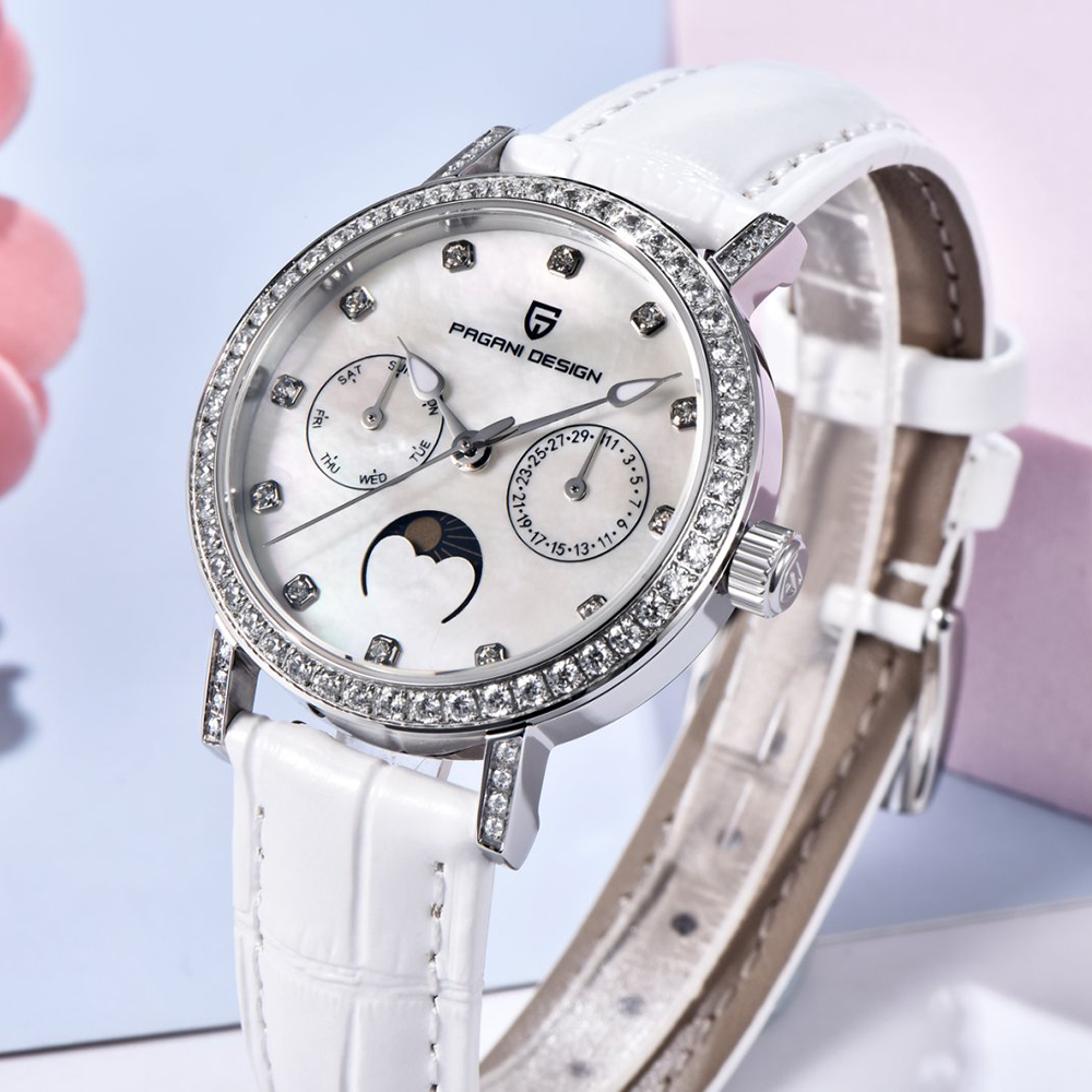 PAGANI DESIGN Women Quartz Wat - Luxury Watch White 评论和价格