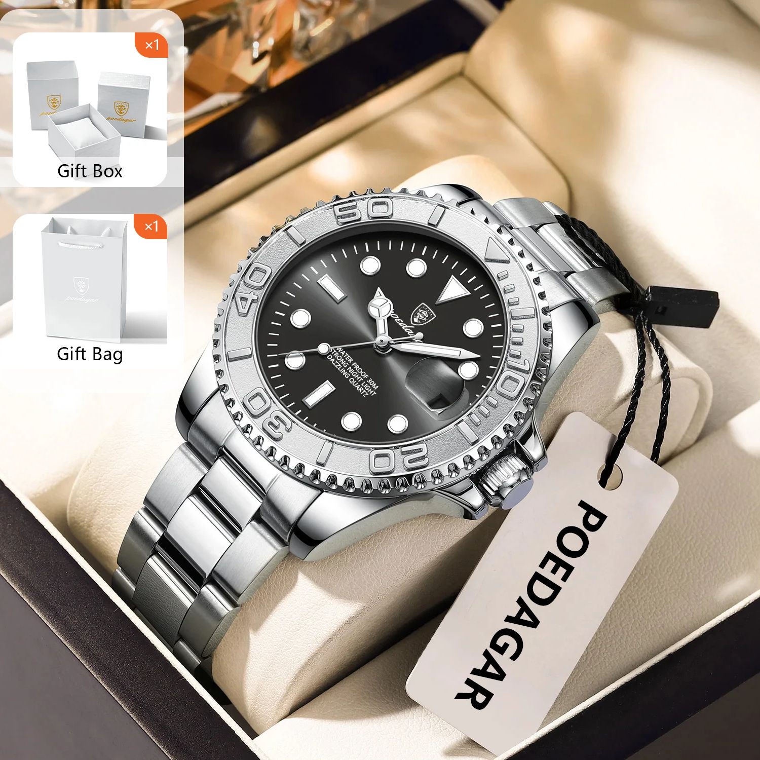 POEDAGAR Trendy Sport Man Watc - Luxury Watch Business 评论和价格