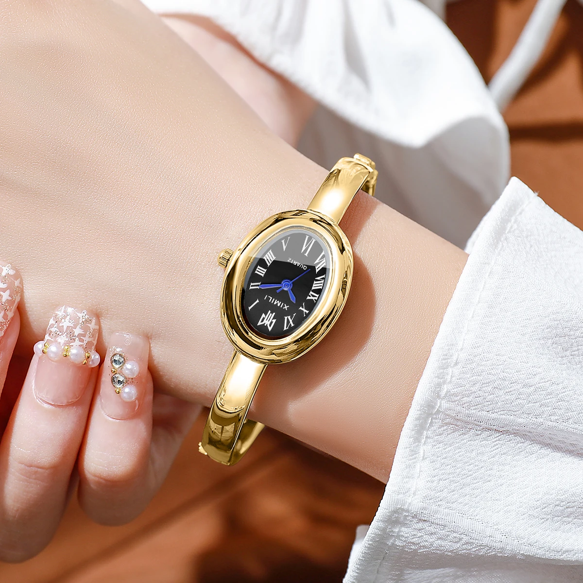 2026XIMILI Vintage Oval Bangle - Luxury Watch White 评论和价格