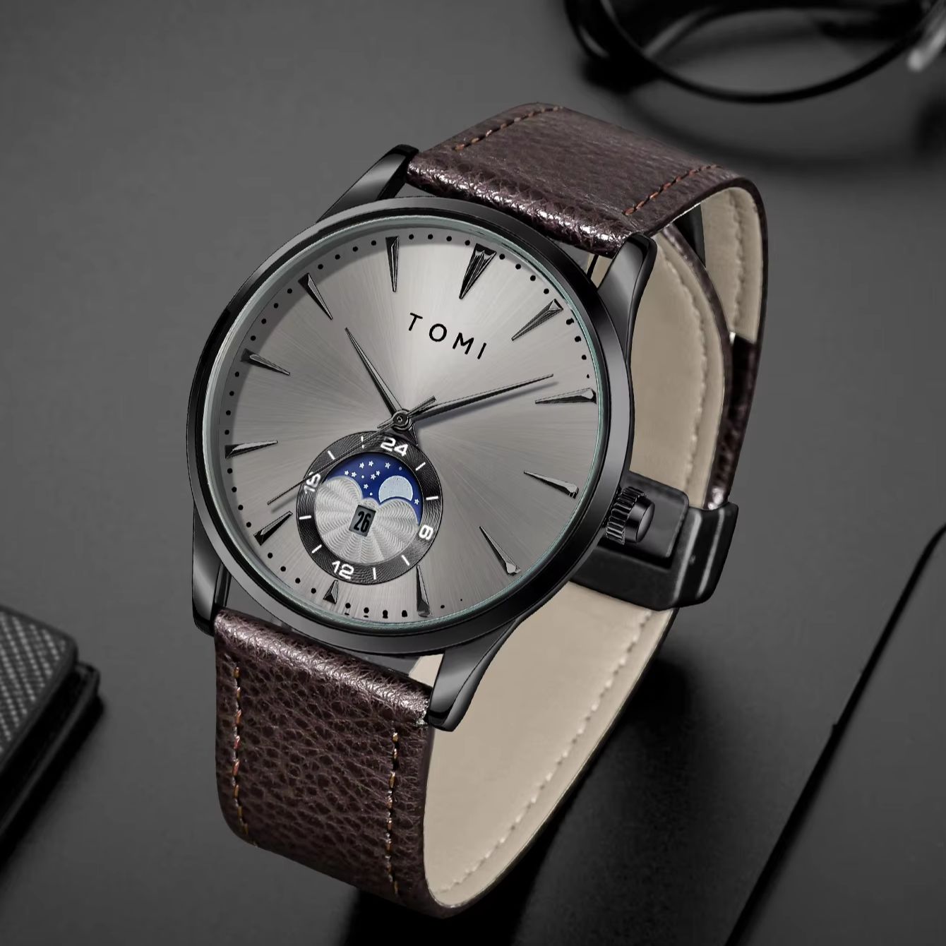 TOMI 2Pcs Men's Watch Gift Set - Luxury Watch Business 评论和价格