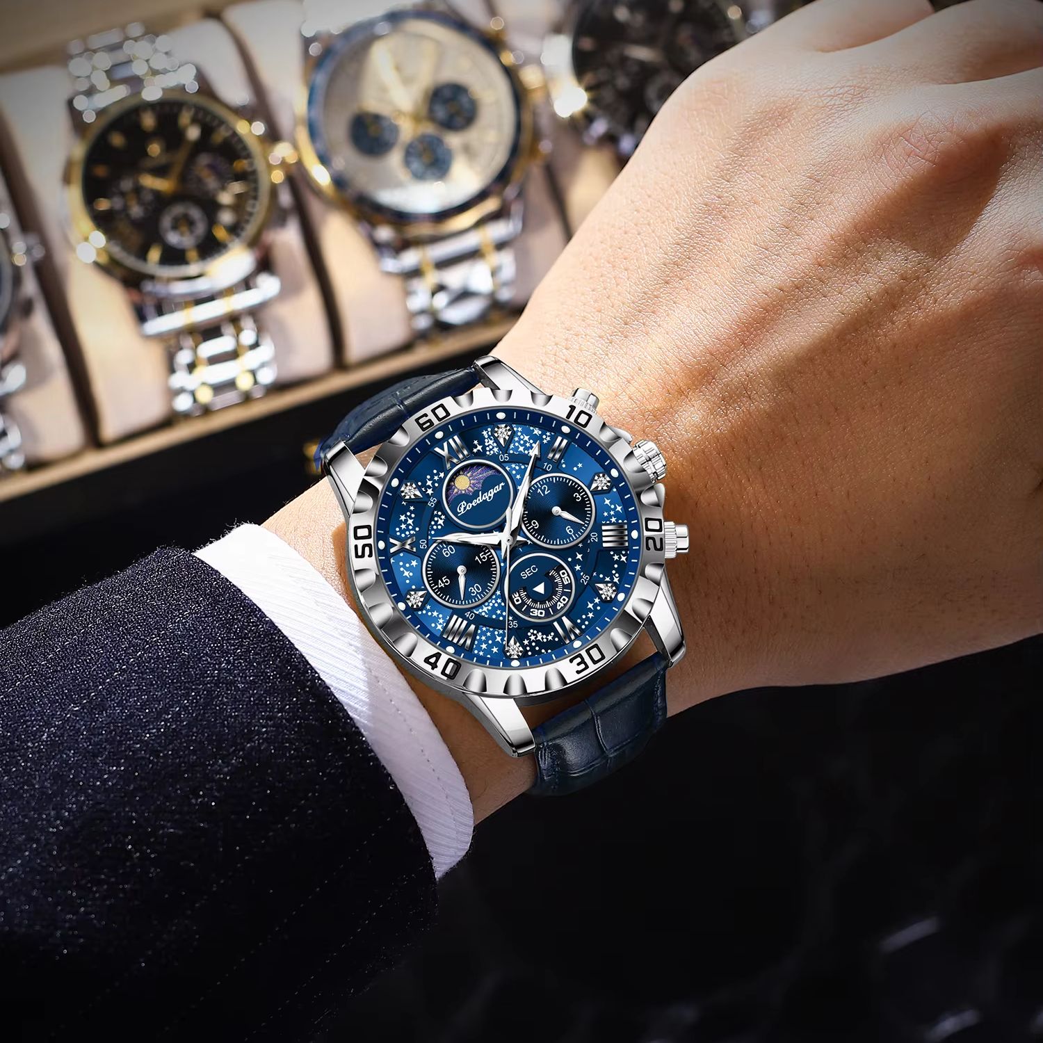POEDAGAR Luxury Fashion Man Wa - Luxury Watch Zone 评论和价格