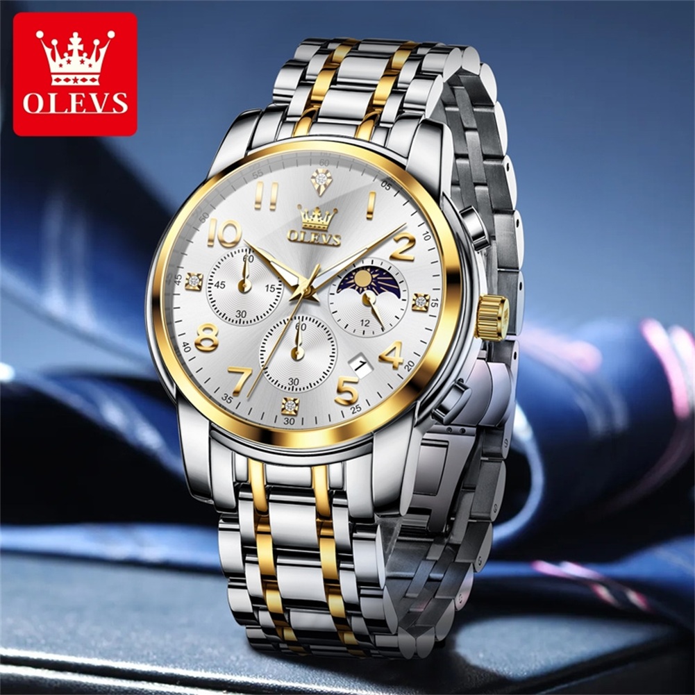 OLEVS 3628 Business Three Eye  - Luxury Watch With Arabic Numerals 评论和价格
