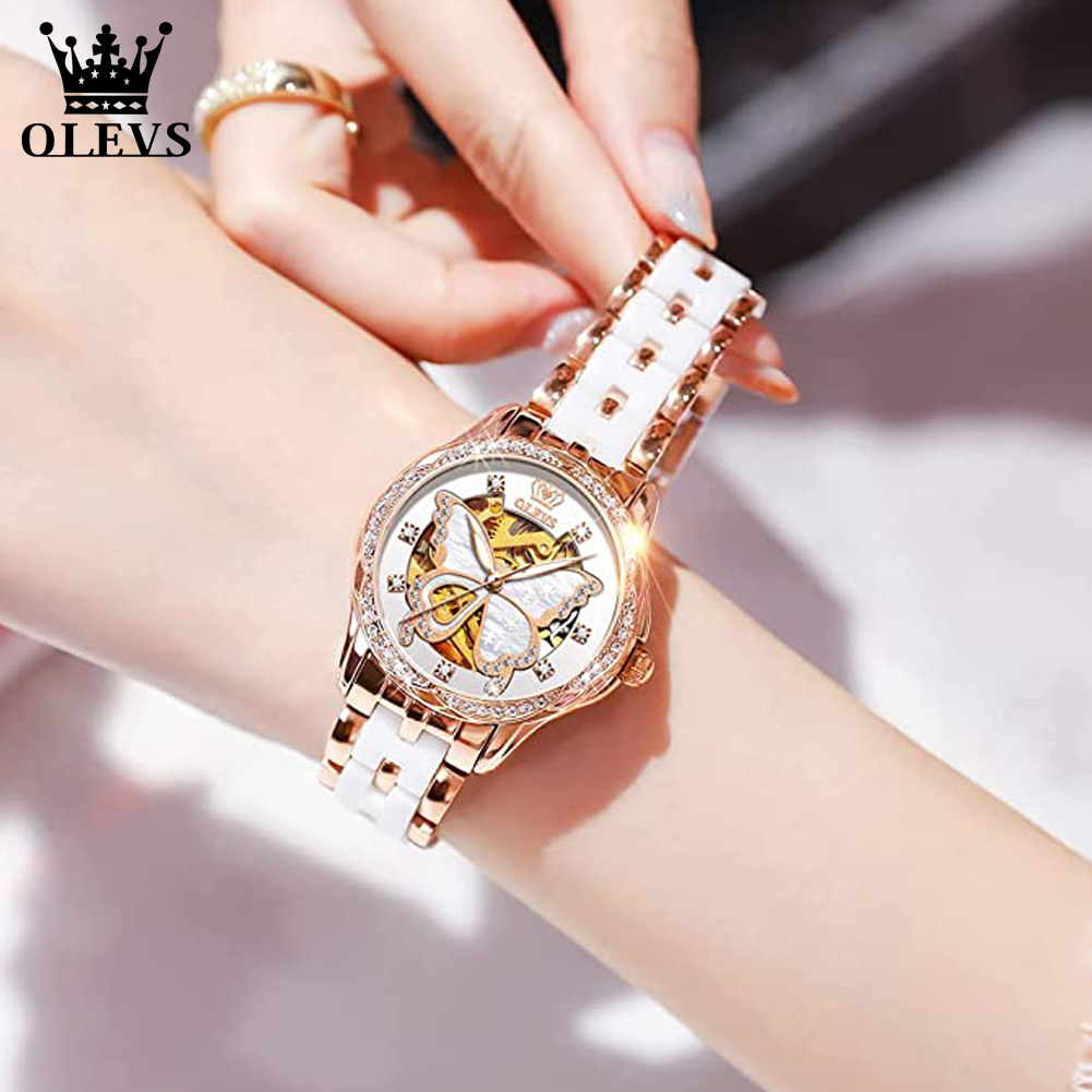 OLEVS Women's Automatic Watche - Luxury Watch White 评论和价格